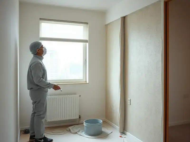 職人による施工の様子