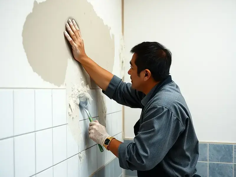 石材・左官工事の様子